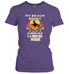 Broom Broke So I Became A Fan of Green Bay Packers  NFL Halloween Costume Women's T-Shirt Women's T-Shirt - belovedtshirt