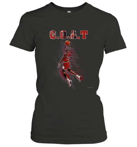 Basketball  Chicago Jordan G.O.A.T. Dunk Women's T-Shirt Women's T-Shirt / Black / S Women's T-Shirt - belovedtshirt