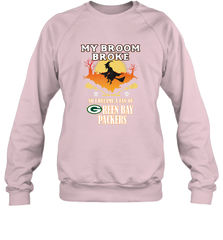 Broom Broke So I Became A Fan of Green Bay Packers  NFL Halloween Costume Crewneck Sweatshirt Crewneck Sweatshirt - belovedtshirt