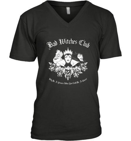 Disney Villains Bad Witches Club Group Shot Men's V-Neck Men's V-Neck / Black / S Men's V-Neck - belovedtshirt