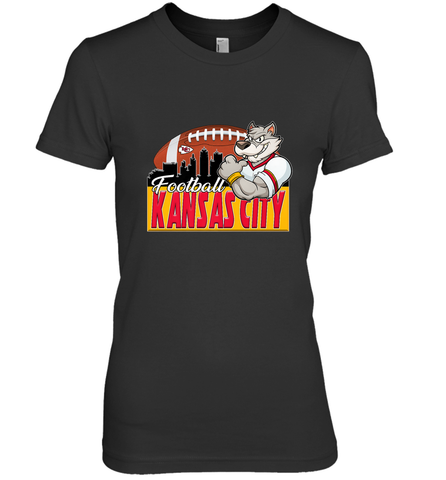 NFL Kansas City Football Logo Skyline Cityscape Women's Premium T-Shirt Women's Premium T-Shirt / Black / XS Women's Premium T-Shirt - belovedtshirt