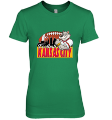 NFL Kansas City Football Logo Skyline Cityscape Women's Premium T-Shirt Women's Premium T-Shirt - belovedtshirt