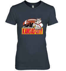 NFL Kansas City Football Logo Skyline Cityscape Women's Premium T-Shirt Women's Premium T-Shirt - belovedtshirt