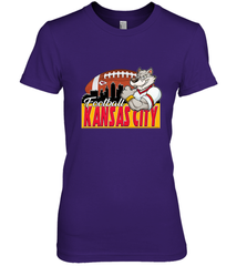 NFL Kansas City Football Logo Skyline Cityscape Women's Premium T-Shirt Women's Premium T-Shirt - belovedtshirt