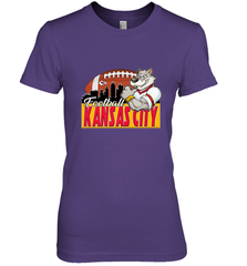 NFL Kansas City Football Logo Skyline Cityscape Women's Premium T-Shirt Women's Premium T-Shirt - belovedtshirt