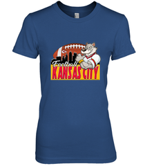NFL Kansas City Football Logo Skyline Cityscape Women's Premium T-Shirt Women's Premium T-Shirt - belovedtshirt