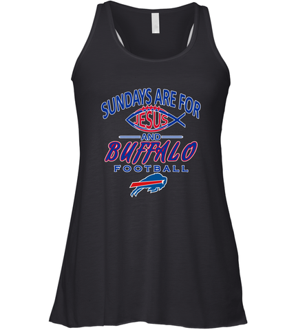 Sundays Are For Jesus and Buffalo Funny Christian Football 1 Women's Racerback Tank Women's Racerback Tank / Black / XS Women's Racerback Tank - belovedtshirt