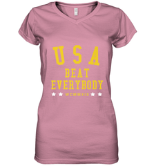 USA Beat Everybody Shirt _ USA Beat Everybody Women's V-Neck T-Shirt Women's V-Neck T-Shirt - belovedtshirt