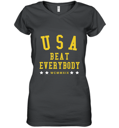 USA Beat Everybody Shirt _ USA Beat Everybody Women's V-Neck T-Shirt