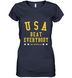 USA Beat Everybody Shirt _ USA Beat Everybody Women's V-Neck T-Shirt