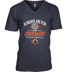 Sundays Are For Jesus and Chicago Funny Christian Football Men's V-Neck Men's V-Neck - belovedtshirt