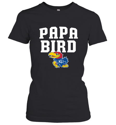 Kansas Jayhawks Papa Bird Women's T-Shirt Women's T-Shirt / Black / XS Women's T-Shirt - belovedtshirt