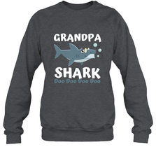 Grandpa Shark Family Shark Crewneck Sweatshirt Crewneck Sweatshirt - belovedtshirt