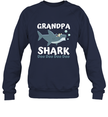 Grandpa Shark Family Shark Crewneck Sweatshirt Crewneck Sweatshirt - belovedtshirt