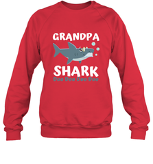 Grandpa Shark Family Shark Crewneck Sweatshirt Crewneck Sweatshirt - belovedtshirt