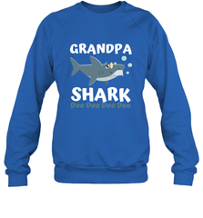 Grandpa Shark Family Shark Crewneck Sweatshirt Crewneck Sweatshirt - belovedtshirt