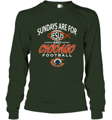 Sundays Are For Jesus and Chicago Funny Christian Football Long Sleeve T-Shirt Long Sleeve T-Shirt - belovedtshirt