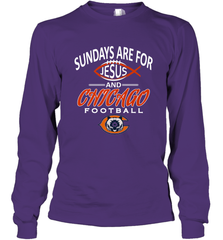 Sundays Are For Jesus and Chicago Funny Christian Football Long Sleeve T-Shirt Long Sleeve T-Shirt - belovedtshirt