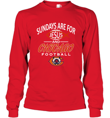 Sundays Are For Jesus and Chicago Funny Christian Football Long Sleeve T-Shirt Long Sleeve T-Shirt - belovedtshirt