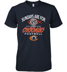 Sundays Are For Jesus and Chicago Funny Christian Football Men's Premium T-Shirt Men's Premium T-Shirt - belovedtshirt