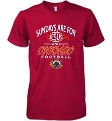 Sundays Are For Jesus and Chicago Funny Christian Football Men's Premium T-Shirt Men's Premium T-Shirt - belovedtshirt
