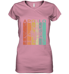 Retro Apollo 11 50th Anniversary Moon Landing 1969 2019 Women's V-Neck T-Shirt Women's V-Neck T-Shirt - belovedtshirt