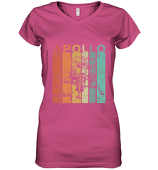Retro Apollo 11 50th Anniversary Moon Landing 1969 2019 Women's V-Neck T-Shirt Women's V-Neck T-Shirt - belovedtshirt