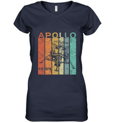 Retro Apollo 11 50th Anniversary Moon Landing 1969 2019 Women's V-Neck T-Shirt