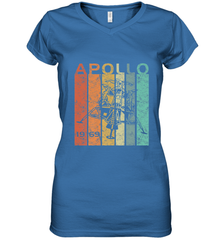 Retro Apollo 11 50th Anniversary Moon Landing 1969 2019 Women's V-Neck T-Shirt Women's V-Neck T-Shirt - belovedtshirt