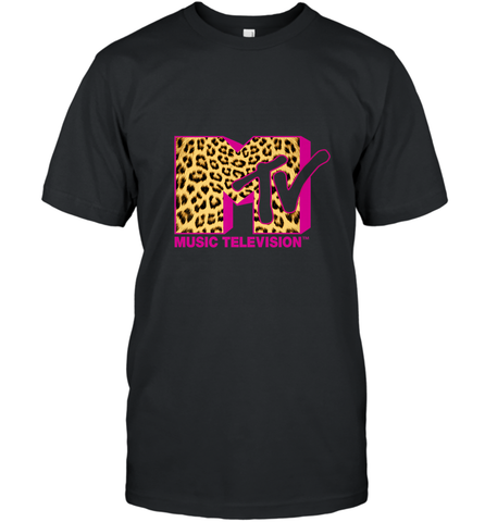 MTV Logo Leopard Print Men's T-Shirt Men's T-Shirt / Black / S Men's T-Shirt - belovedtshirt