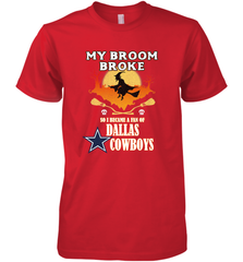Broom Broke So I Became A fan of Dallas Cowboys  NFL Halloween Costume Men's Premium T-Shirt Men's Premium T-Shirt - belovedtshirt