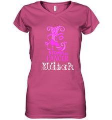 Stomp On Cancer Witch High Heel Breast Cancer Halloween Women's V-Neck T-Shirt Women's V-Neck T-Shirt - belovedtshirt