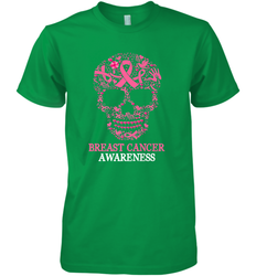Tattoo Skull Halloween Breast Cancer Awareness Men's Premium T-Shirt