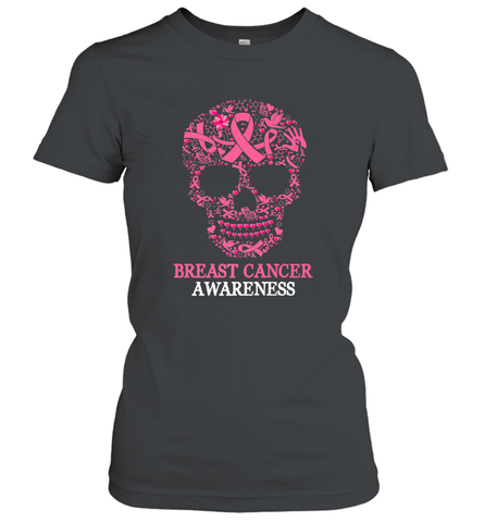 Tattoo Skull Halloween Breast Cancer Awareness Women's T-Shirt Women's T-Shirt / Black / S Women's T-Shirt - belovedtshirt