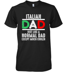 Italian Dad Much Cooler 3 Colours Italy Flag Fathers Day Men's Premium T-Shirt