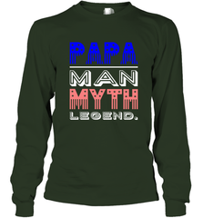 Papa Man Myth Legend Father's Day Dad Veteran Long Sleeve T-Shirt Long Sleeve T-Shirt - belovedtshirt