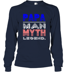 Papa Man Myth Legend Father's Day Dad Veteran Long Sleeve T-Shirt