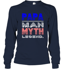 Papa Man Myth Legend Father's Day Dad Veteran Long Sleeve T-Shirt Long Sleeve T-Shirt - belovedtshirt
