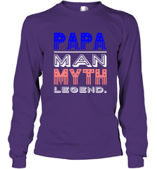 Papa Man Myth Legend Father's Day Dad Veteran Long Sleeve T-Shirt Long Sleeve T-Shirt - belovedtshirt