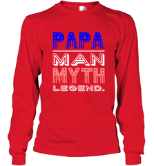 Papa Man Myth Legend Father's Day Dad Veteran Long Sleeve T-Shirt Long Sleeve T-Shirt - belovedtshirt
