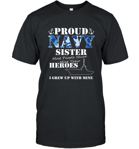US Military Proud Navy Sister Men or Women Men's T-Shirt Men's T-Shirt / Black / S Men's T-Shirt - belovedtshirt