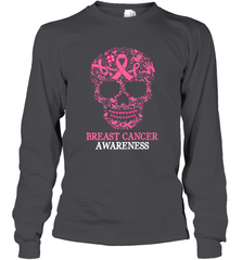 Tattoo Skull Halloween Breast Cancer Awareness Long Sleeve T-Shirt Long Sleeve T-Shirt - belovedtshirt