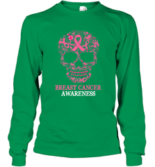 Tattoo Skull Halloween Breast Cancer Awareness Long Sleeve T-Shirt Long Sleeve T-Shirt - belovedtshirt