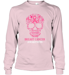 Tattoo Skull Halloween Breast Cancer Awareness Long Sleeve T-Shirt Long Sleeve T-Shirt - belovedtshirt