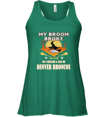 Broom Broke So I Became A Fan of Denver Broncos  NFL Halloween Costume Women's Racerback Tank Women's Racerback Tank - belovedtshirt