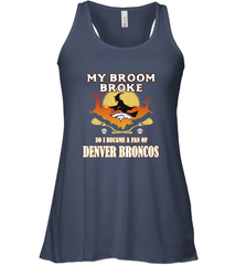 Broom Broke So I Became A Fan of Denver Broncos  NFL Halloween Costume Women's Racerback Tank Women's Racerback Tank - belovedtshirt