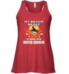 Broom Broke So I Became A Fan of Denver Broncos  NFL Halloween Costume Women's Racerback Tank Women's Racerback Tank - belovedtshirt