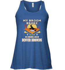 Broom Broke So I Became A Fan of Denver Broncos  NFL Halloween Costume Women's Racerback Tank Women's Racerback Tank - belovedtshirt