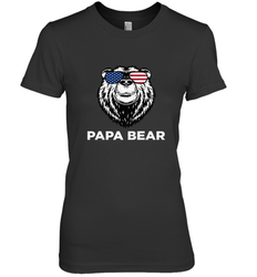 4th of July Papa Bear American Flag Glasses Patriotic Women's Premium T-Shirt