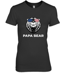 4th of July Papa Bear American Flag Glasses Patriotic Women's Premium T-Shirt Apparel - belovedtshirt